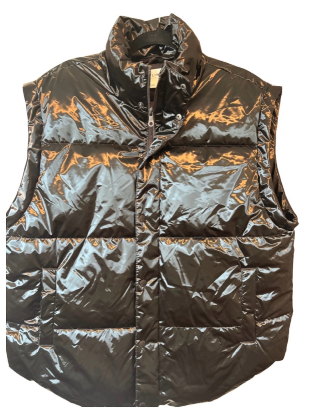 AERIE- Oversized Liquid black puffer vest